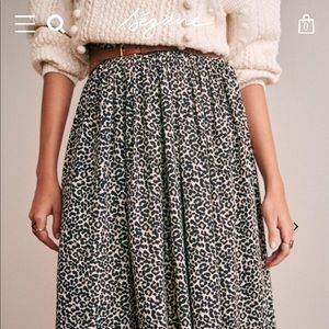 Sézane Elie Leopard Print Skirt Size 42 (US 10)
